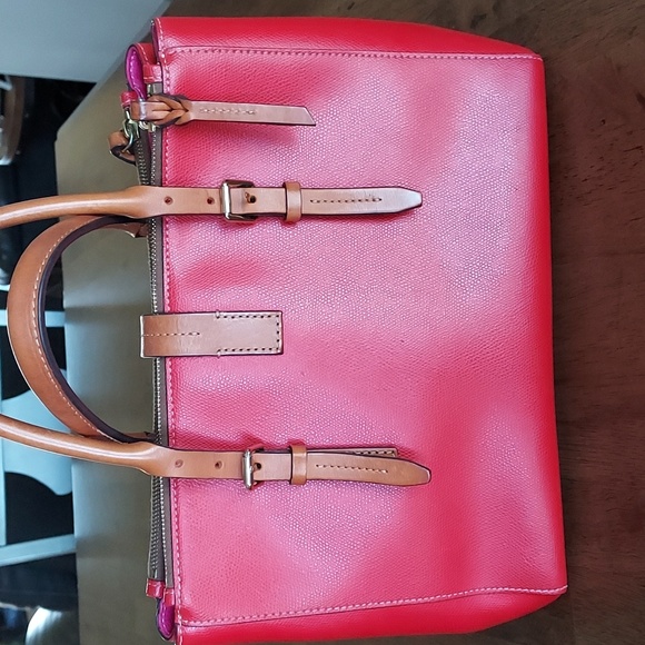 Dooney & Bourke Red Leather Satchel,  EUC - Picture 6 of 14